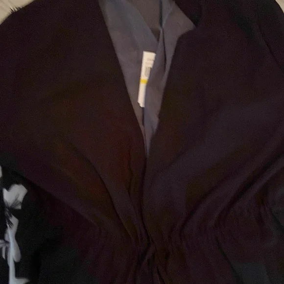 Jantzen 3/4 Sleeve Woven Maxi Duster Cover Up Black Floral Size M - Picture 14 of 15